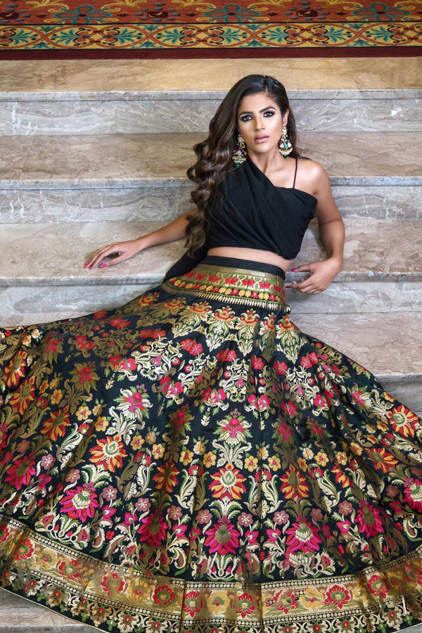 Black Banarasi Lehenga Choli For Wedding